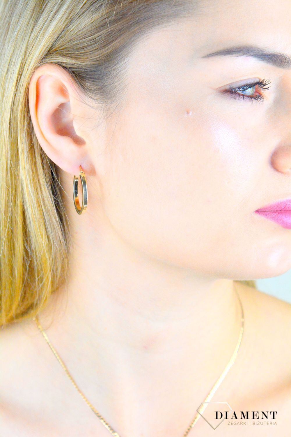 Złote kolczyki damskie 375 koła klasyczne gładkie KL 2883H 375.jpg